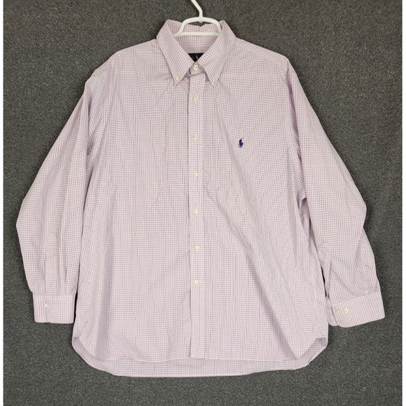 Ralph Lauren Other - Ralph Lauren Men's Dress Shirt 18 34/35 XXL Pink Blue Check Long Sleeve Button
